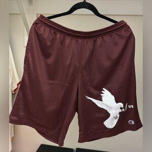 Sworn to us X Champion Motion Court Shorts // Burgundy - Medium / Burgundy